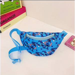 Регулируемая мультяшная сумка на пояс Disney Stitch голубая (YF801977blue)
