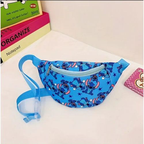 Регулируемая мультяшная сумка на пояс Disney Stitch голубая (YF801977blue)