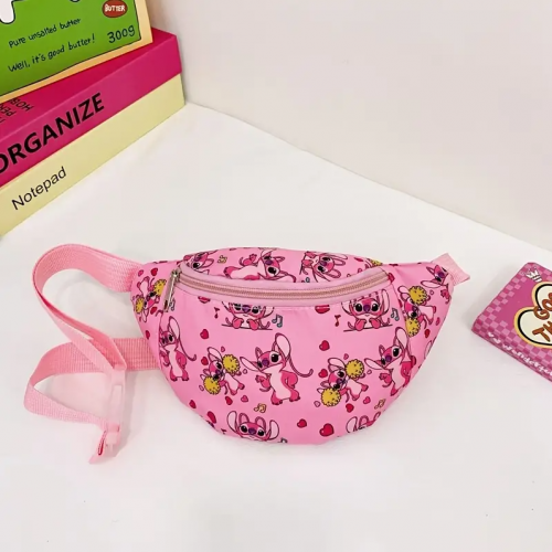 Регулируемая мультяшная сумка на пояс Disney Stitch голубая (YF801977pink)