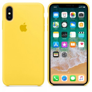 Чехол Silicone Case Full Protective для iPhone X (Yellow)