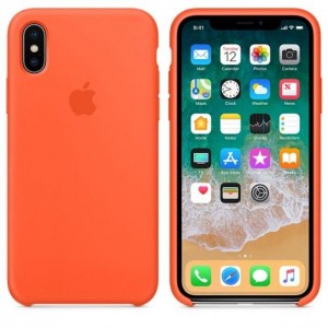 Чехол Silicone Case Full Protective для iPhone X (Orange)
