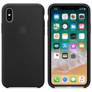 Чехол Silicone Case Full Protective для iPhone X (Black)