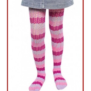 Колготки детские из хлопка Marilyn Viki C62 98-104 жакардовые 120 den ярко-розовый