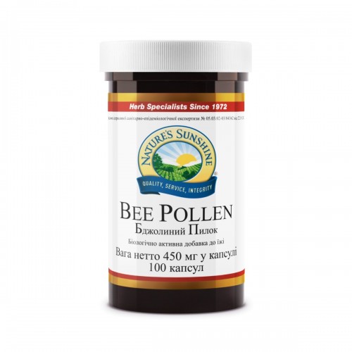 Стимулирует процесс метаболизма Nature Sunshine - Bee Pollen 450 мг (100 капсула) K70NSP