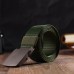 Крепкий мужской ремень с металлической пряжкой из текстиля 20595 Vintage Зеленый