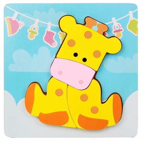 Деревянная игрушка Пазлы Bambi Животные MD 2925, 15х15 см (Жираф)