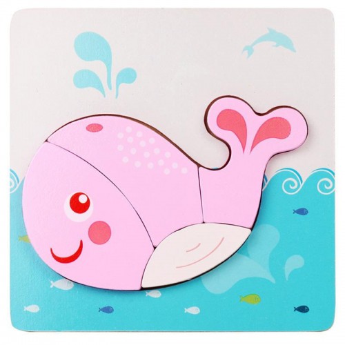 Деревянная игрушка Пазлы Bambi Морские животные MD 2925, 15х15 см (Кит)