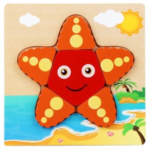 Деревянная игрушка Пазлы Bambi Морские животные MD 2925, 15х15 см (Звезда)