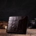 Фактурный мужской бумажник из натуральной кожи с тиснением под крокодила с интересной застежкой BOND 21990