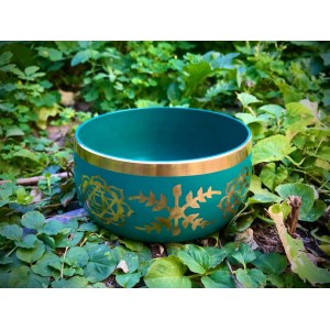 Бирюзовая литая поющая чаша d-12, h-6 см ShamanShop (90110green)
