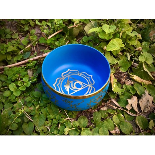 Голубая литая поющая чаша d-12, h-6 см ShamanShop (90110blue)