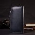 Стильный кошелек-клатч на молнии из натуральной кожи GRANDE PELLE 11644 Синий