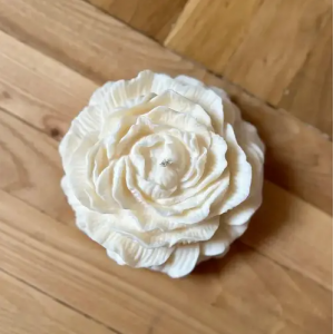 Свечка "Пион" белая большая с блестками, 500 г FrDav006/1(White)